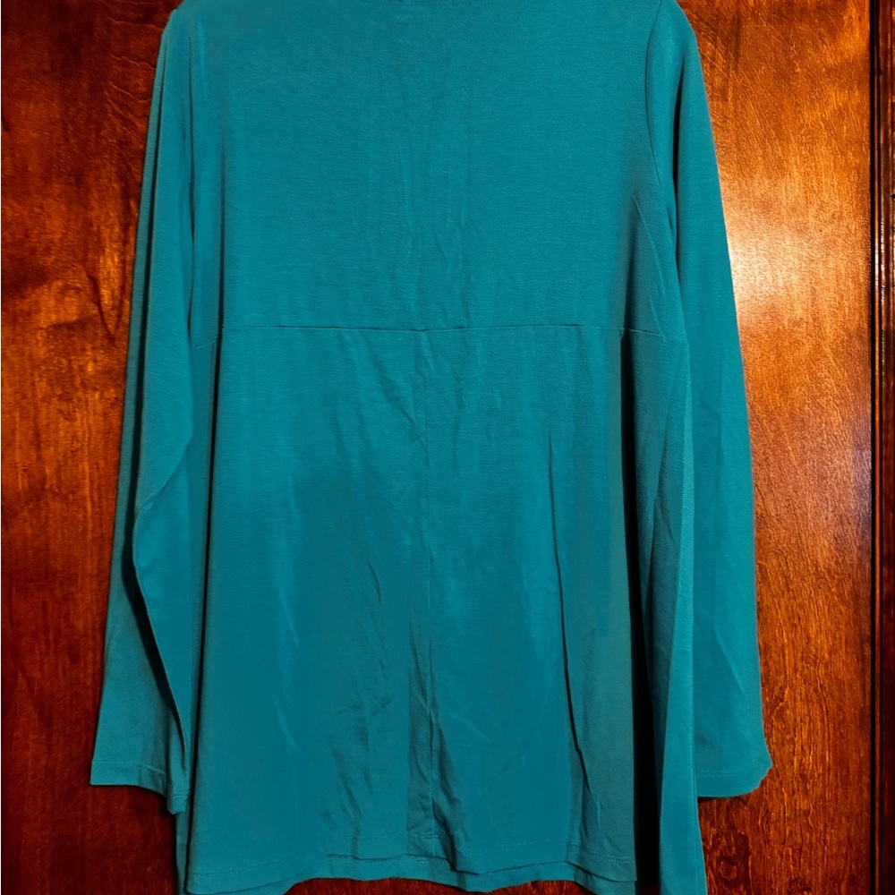Teal Long Sleeve Women's Top - Picture 2 of 3